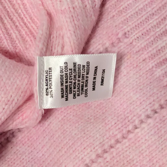 Cozy Pink Pearl Puff Sleeve Sweater | Winter Outfit Holiday Party Chic – Size M - Picture 15 of 16